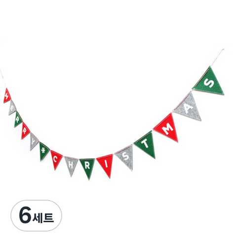 파티해 펠트 유니크 삼각 가랜드, 칼라믹스, 6세트