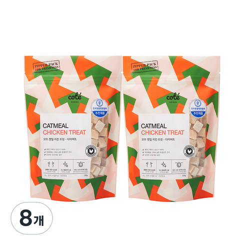 꼬뜨 캣밀 트릿 고양이 동결건조 간식, 치킨, 120g, 8개