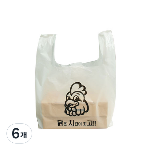 치킨배달 비닐봉투 닥치고 200p, 6개
