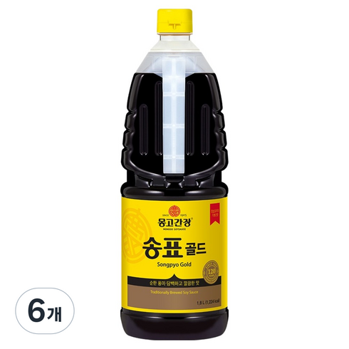 송표 골드 양조간장, 1.8L, 6개