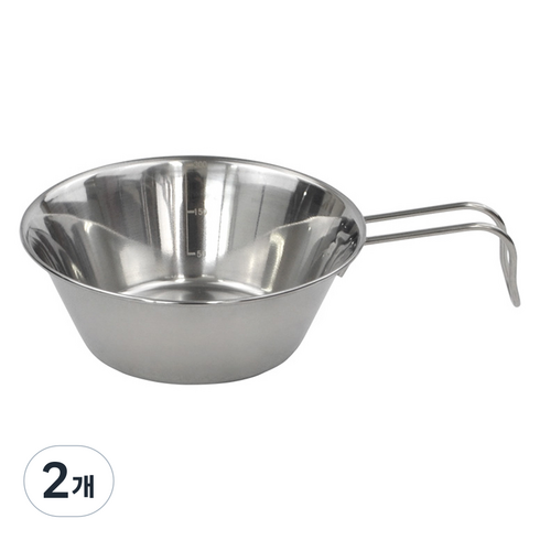 캠핑 스케치 스텐 시에라컵 340ml, 실버, 2개