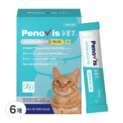 페노비스 벳 고양이 프리미엄 유산균, 60g, 신장, 6개
