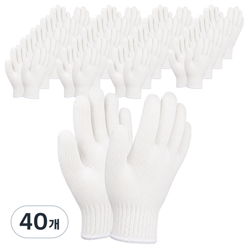장갑왕 면장갑 60g, 흰색, 40개