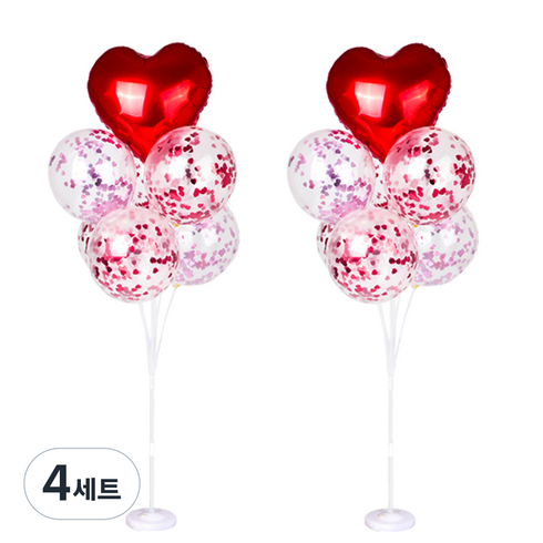 파티쇼 풍선꽂이 장식 세트 130cm 은박컨페티, 5번, 4세트