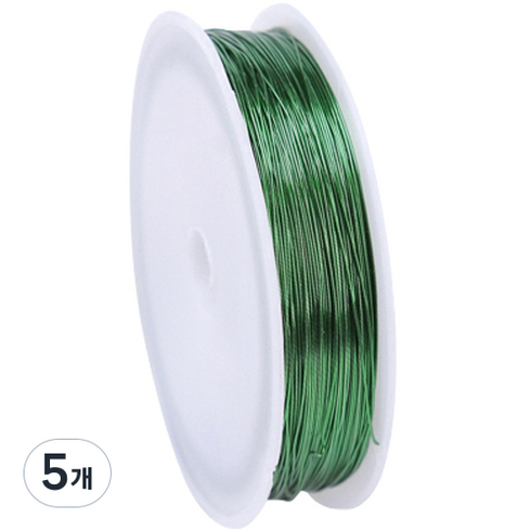 부드러운 철 와이어 0.4mm x 50m, 06 그린, 5개