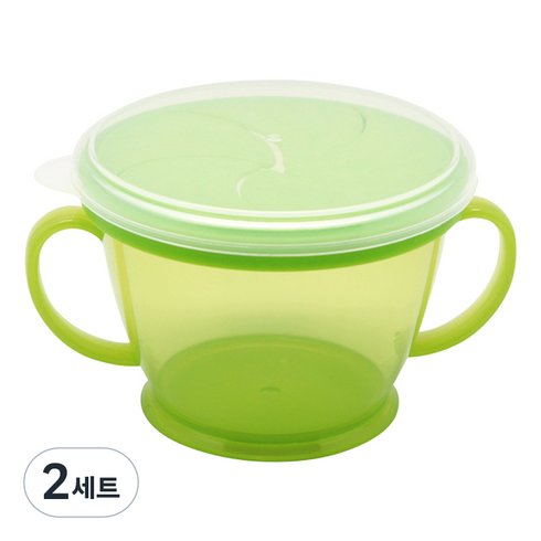 투데코 흘림방지 스낵컵, 그린, 2세트