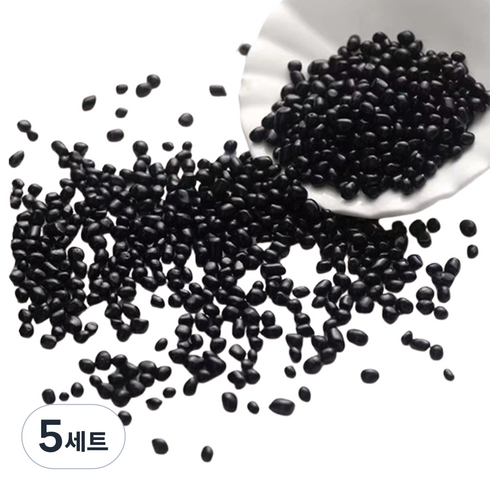 쥬맥스 유리 컬러 자갈 세트, 5세트, 블랙