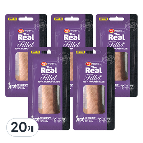 하림펫푸드 고양이 더리얼 필렛 간식, 참치, 30g, 20개