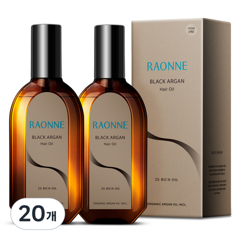 라온느 블랙 아르간 2X 리치 극손상 헤어오일, 20개, 100ml