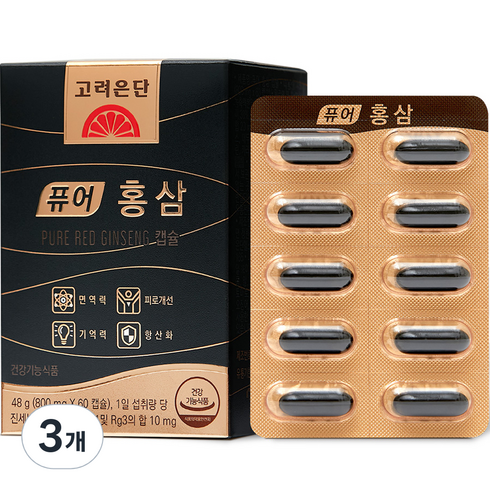 고려은단 퓨어 홍삼, 60정, 3개
