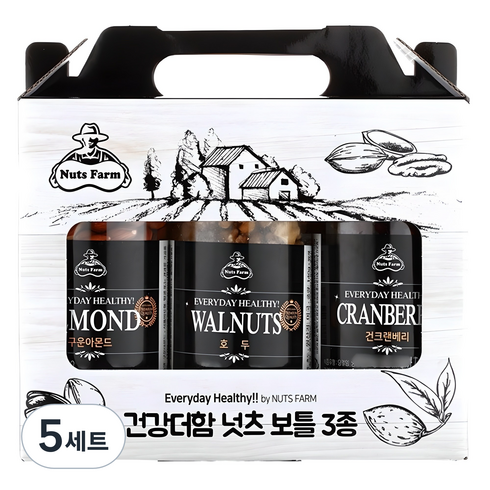 넛츠팜 건강더함 넛츠 보틀 3종 1호 선물세트 550g, 5세트