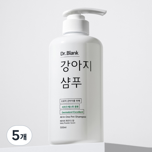 닥터블랭크 저자극 강아지 샴푸 베이비파우더향, 500ml, 1개입, 5개
