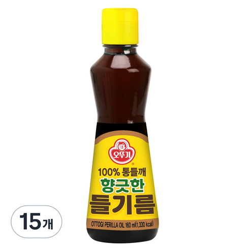 오뚜기 향긋한 들기름, 160ml, 15개