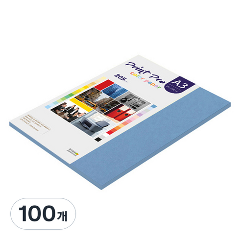 종이문화 프린트프로 두꺼운 칼라복사지 No 17 딥블루 205g, A3, 100개