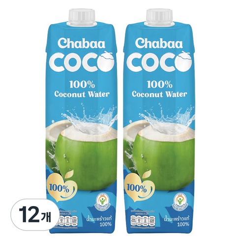 차바 100% 코코넛 워터, 12개, 1L