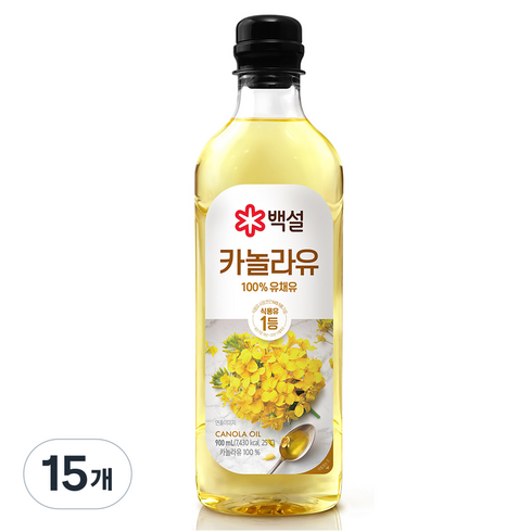 백설 카놀라유, 900ml, 15개