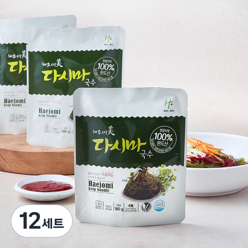 하이푸드 해조미 다시마국수 180g + 비빔소스 60g 세트, 240g, 12세트