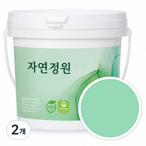 자연정원 친환경 셀프 벽지 규조토 황토 베란다 가구 곰팡이 결로방지 수성 페인트, BR030시폼그린, 1kg, 2개