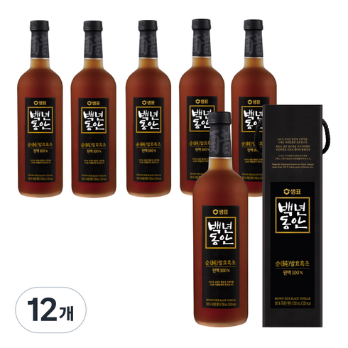 백년동안 순발효흑초, 750ml, 12개