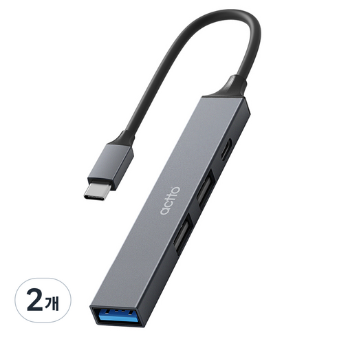엑토 슬림 멀티 C타입 4포트 USB허브 HUB-59, 2개