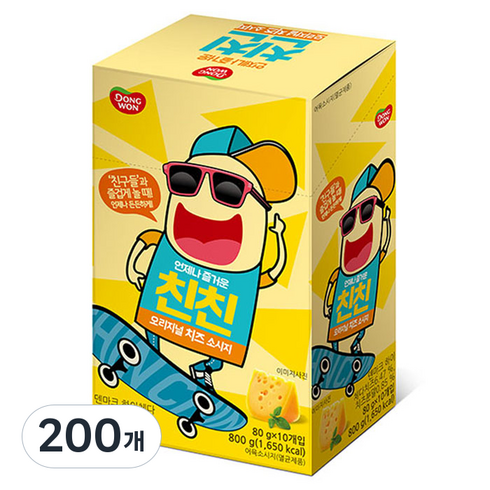 동원 친친 오리지널 치즈소시지 10p, 80g, 200개