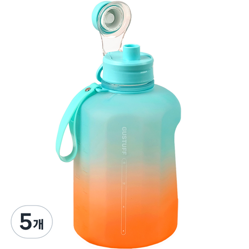 구스터프 대용량 물통 손잡이형, 혼합색상, 2.46L, 5개