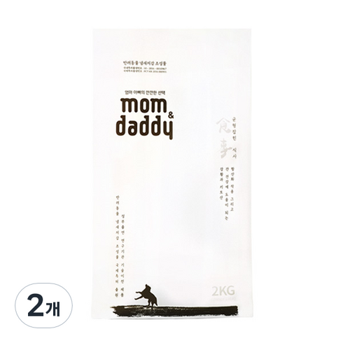 momndaddy 전연령용 프리미엄 강아지 건식 사료, 곡물, 2kg, 2개
