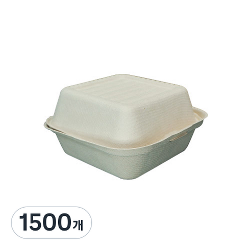 냅킨코리아 햄버거 펄프용기 KY61, 밝은크라프트, 1500개
