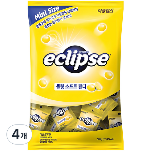이클립스 쿨링 소프트 캔디 레몬민트향, 585g, 4개