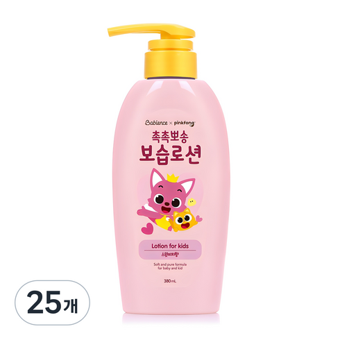 베비언스 핑크퐁 촉촉뽀송 보습로션 스윗피치향, 380ml, 25개