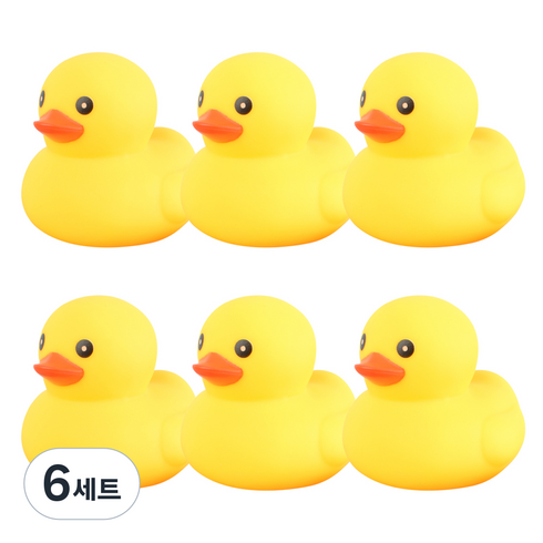오리 목욕놀이완구 8cm 6p, 혼합 색상, 6세트
