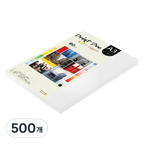 종이문화 프린트 프로 칼라 복사용지 No 30 스노우화이트 80g, A3, 500개