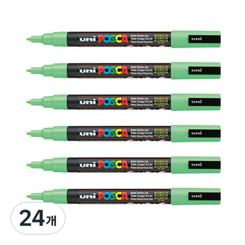 포스카 컬러마커 PC-3M L GREEN, 24개, 1색
