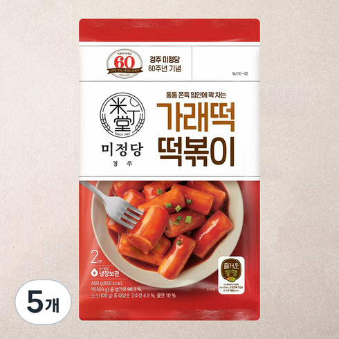 미정당 가래떡 떡볶이, 400g, 5개