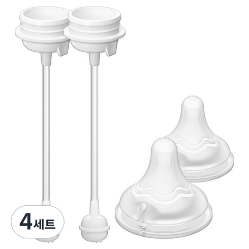 순수아 젖꼭지 3L 2p + 젖병 추빨대 고급형 2p 세트, 15개월+, 4세트