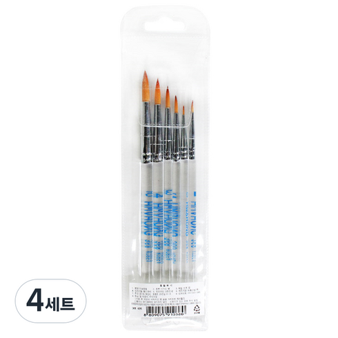 화홍 다용도 디자인 화홍붓 6종 세트 368, 0호 + 1호 + 2호 + 3호 + 4호 + 5호, 4세트