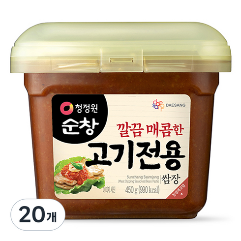 청정원순창 깔끔 매콤한 고기전용 쌈장, 450g, 20개
