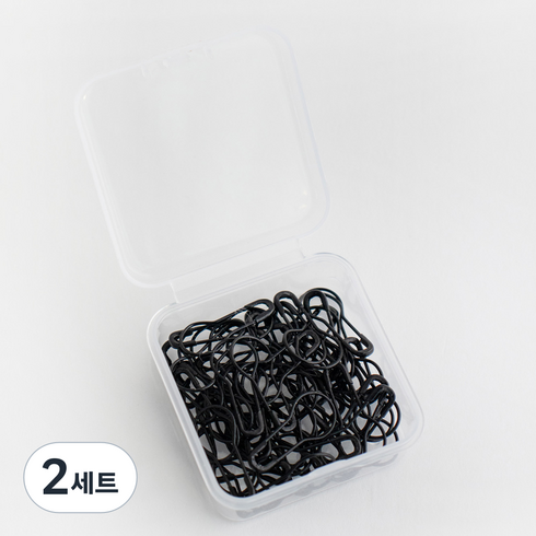 yarna 전구 단수링 50p + 플라스틱케이스 세트, 블랙(단수링), 2세트