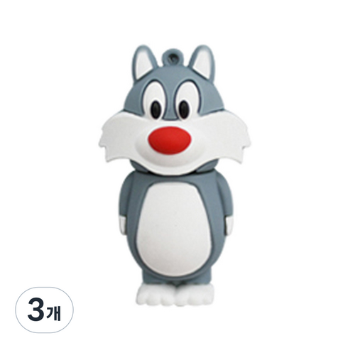 칼론 캐릭터 USB 메모리 애니멀 2, 16GB, 3개