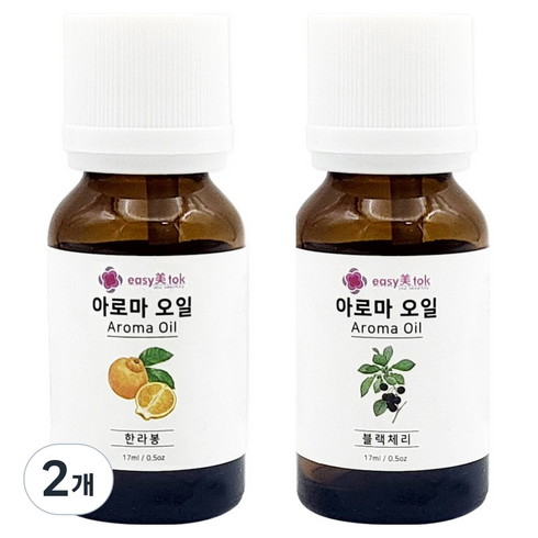이지미톡 아로마 오일 방향제 원액 한라봉 + 블랙체리 세트, 2개, 한라봉, 블랙체리