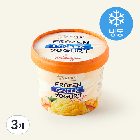 상하목장 프로즌 그릭요거트 Delight 망고 샤베트 (냉동), 3개, 1개입, 350ml