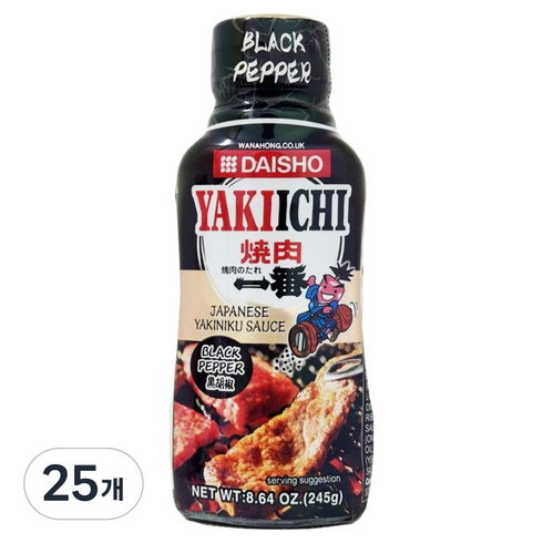 다이쇼 야키이치 야키니쿠 블랙페퍼 소스, 245g, 25개