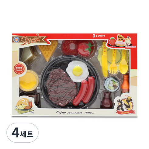 키드존 레스토랑 가게 소꿉놀이 세트, 혼합색상, 4세트