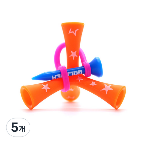 골프디아 티더라 삼발이 골프티, 오렌지, 5개
