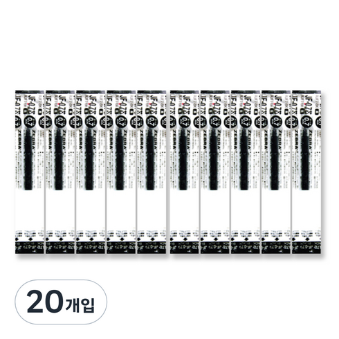 제브라 젤잉크 JF 리필심 0.7mm, 흑색, 20개