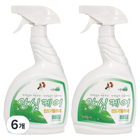 인터펫코리아 반려견 안심케어 진드기 제거용 탈취제, 혼합색상, 1L, 6개