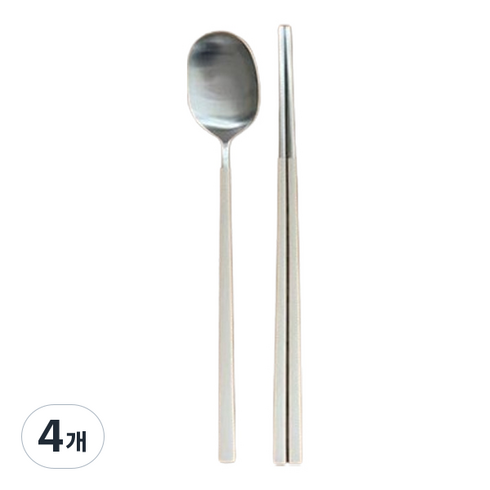 한수저 세트, 아몬드크림, 숟가락 + 젓가락, 4개