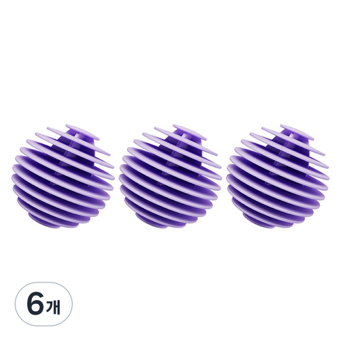 킹스로드 깔끔한 세척 세탁볼 라지, 퍼플, 6개