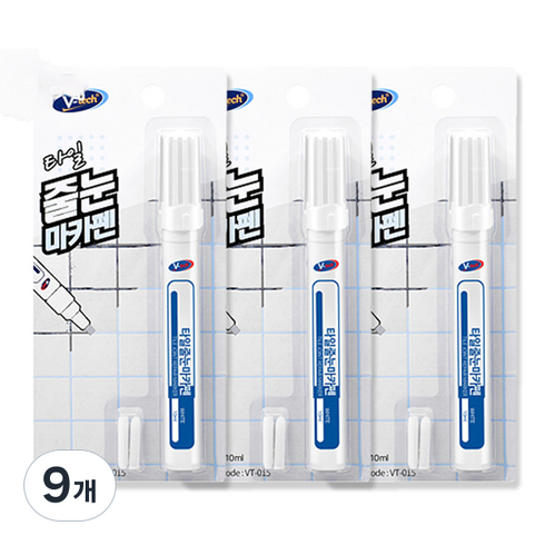 Vtech 타일 줄눈 마카펜 10ml, 9개