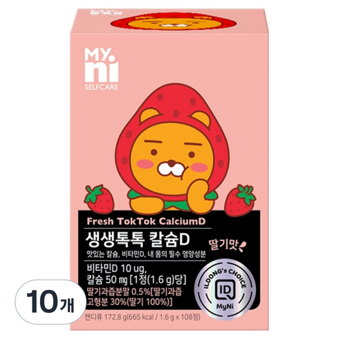 마이니 셀프케어 생생톡톡 칼슘D 172.8g, 10개, 108정